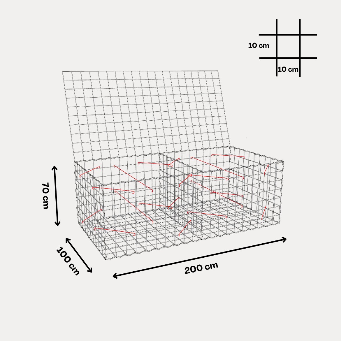 Gabiónový kôš 200 x 100 x 70 cm