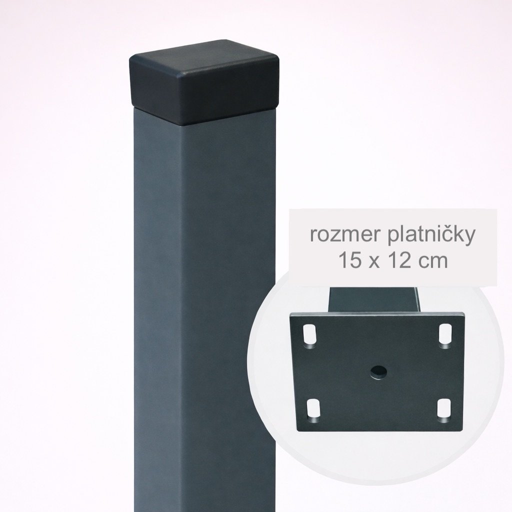 Plotový stĺpik 60×40 mm s platničkou — náhľad 2
