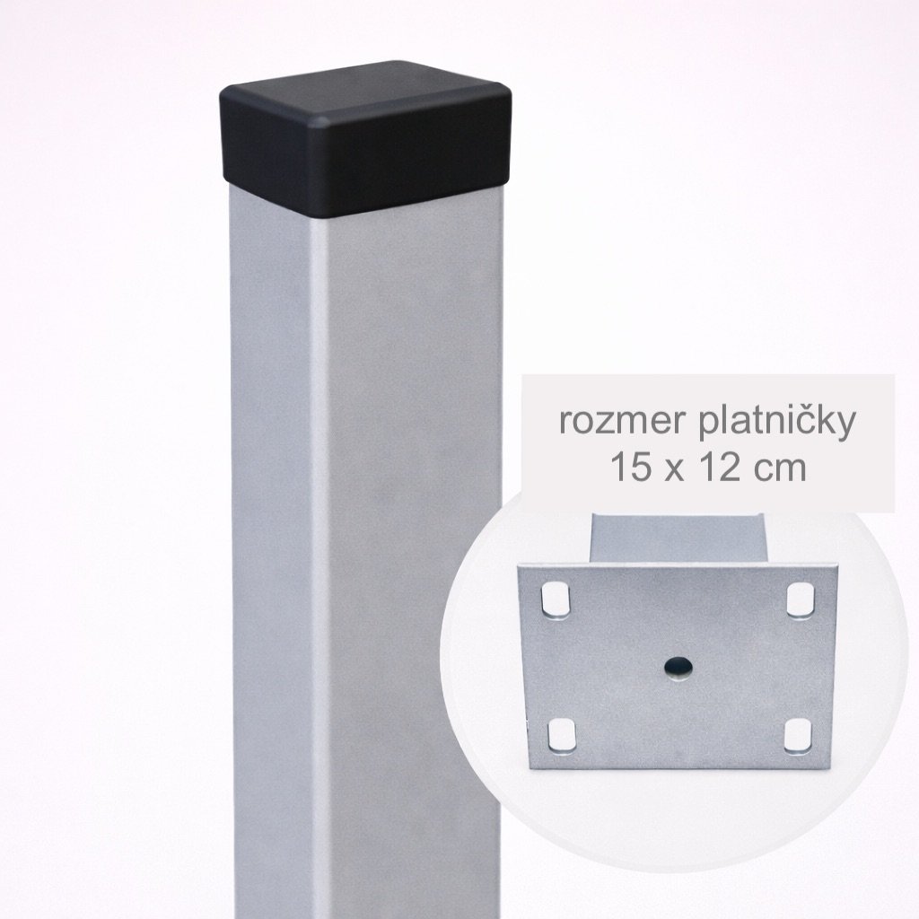 Plotový stĺpik 60×40 mm s platničkou — náhľad 4